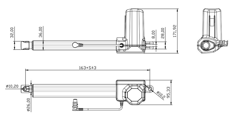 醫(yī)療電動推桿U2結構圖